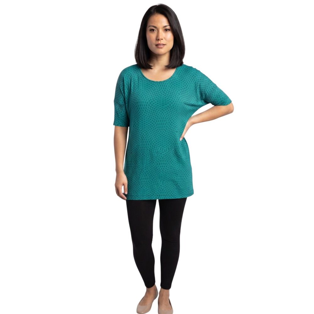 LuLaRoe Geometric Blue Green Size MED Tunic Top